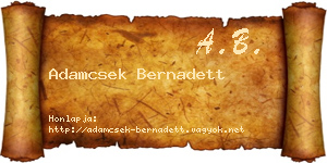Adamcsek Bernadett névjegykártya